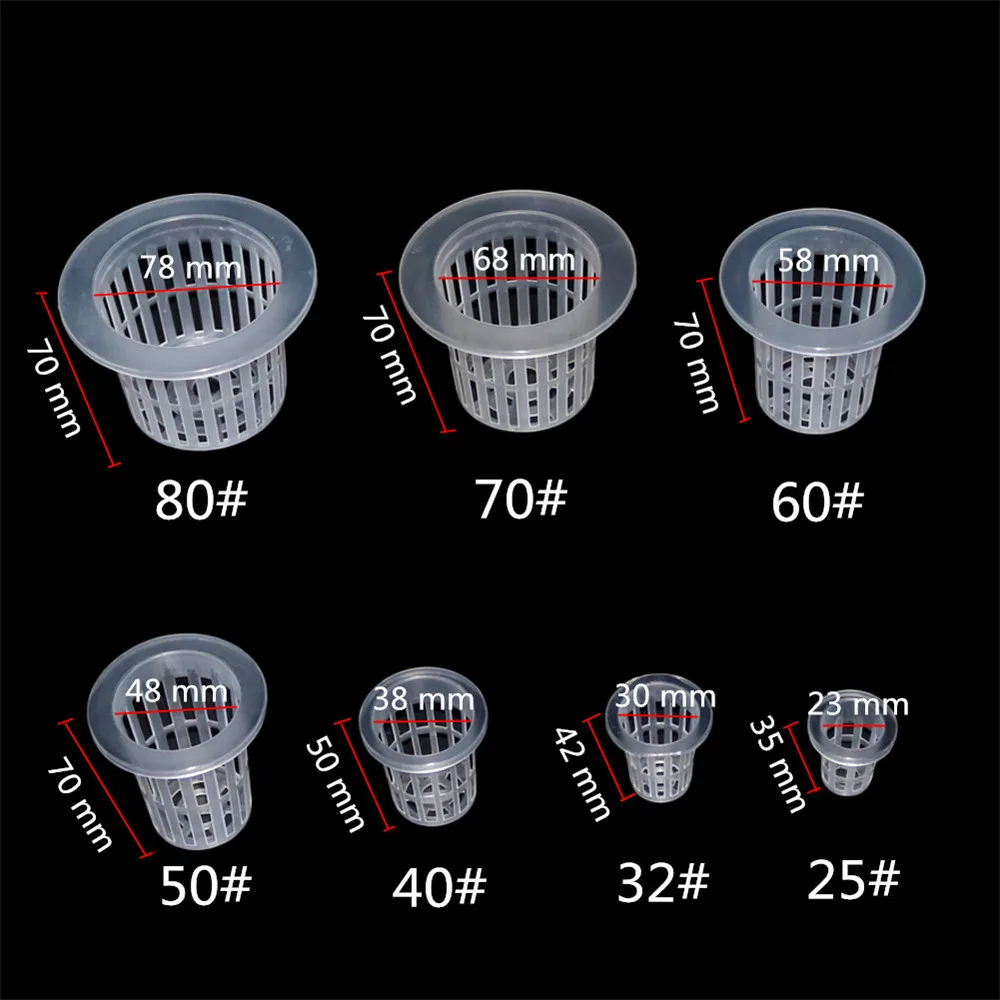 Greenhouse Plastic Mesh Pot Vegetables Grow Basket Hydroponics System ...