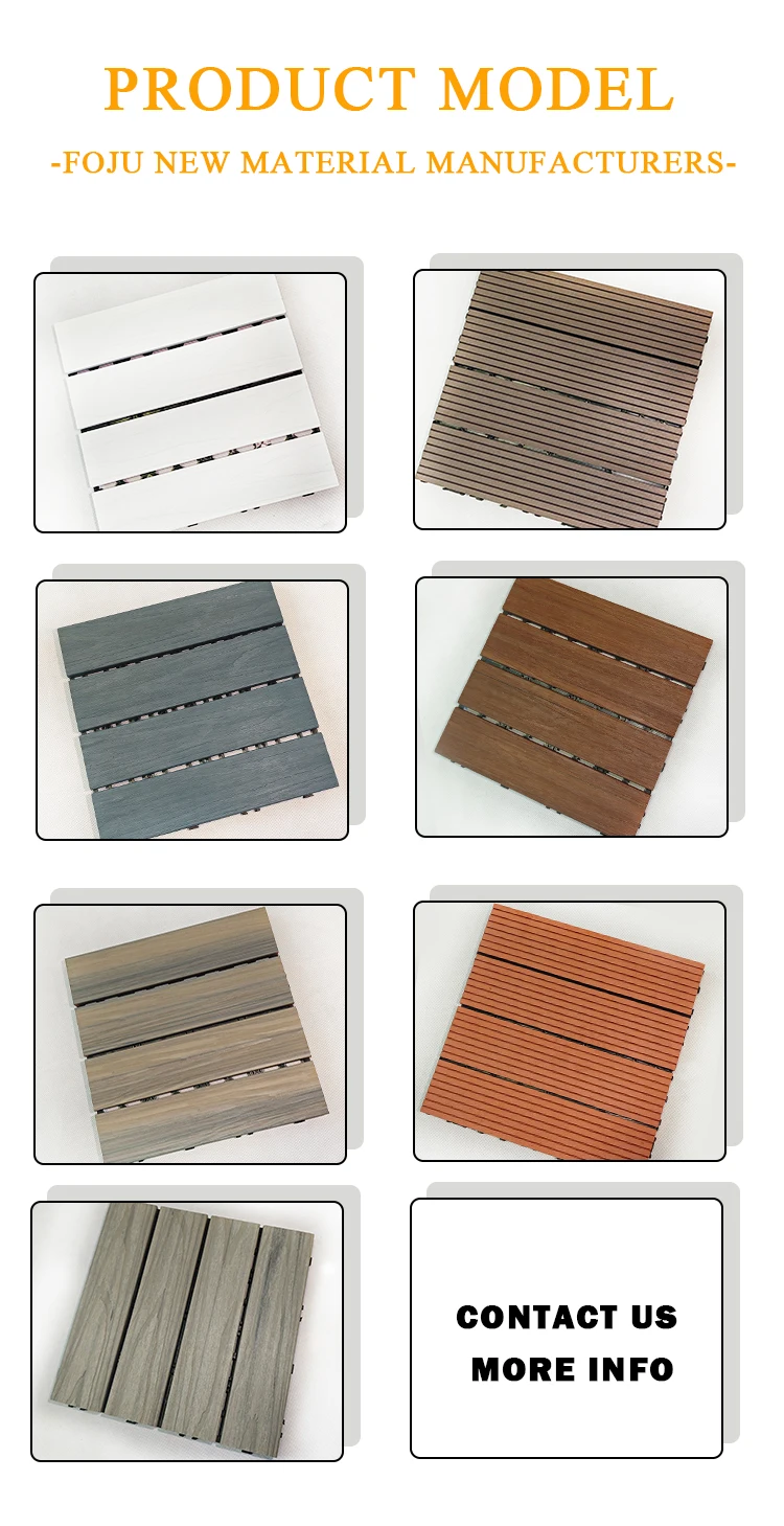 Foju New Style Wpc Interlocking Floor Tiles Outdoor Deck Building Materials Outdoor Cheap Deck