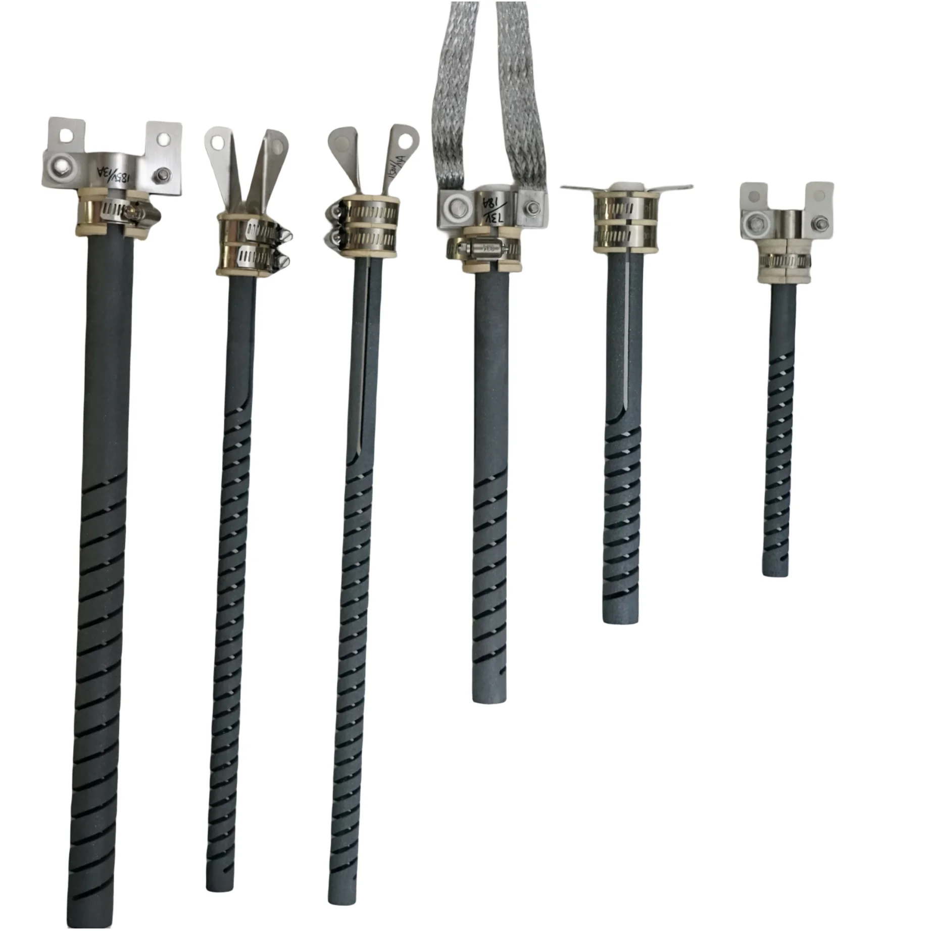 1625C Tube Type Double Spiral Silicon Carbide Furnce Heating Elements With Clamp