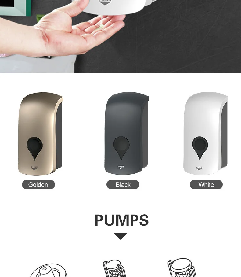 Wholesale 1000ml Hotel Bathroom Hand Soap Dispenser Wall Mount Liquid ...