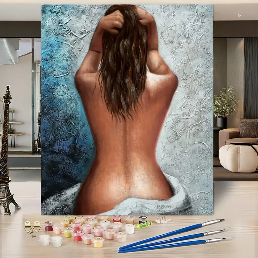 Set of DIY Digital Oil Paintings Sexy Art Goddess Canvas Wall Decoration Classic Style Nude Still Life Bedroom Home Landscape
