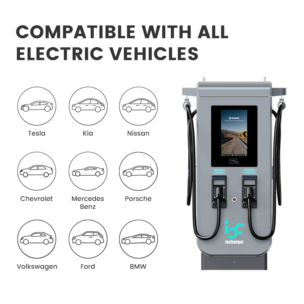 Ocpp Iso15118 Plug and Charge Ce Ccs1 Ccs2 Rfid Card Reader 120kw Fast Dc Ev Charger Station for Parking Lot Charging System