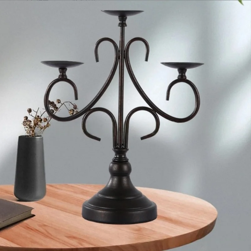 Metal 3 Arms Candlestick Candelabrum 3 Branches Taper Scented Candle Holders Candelabra for Dinner Wedding Home Decoration