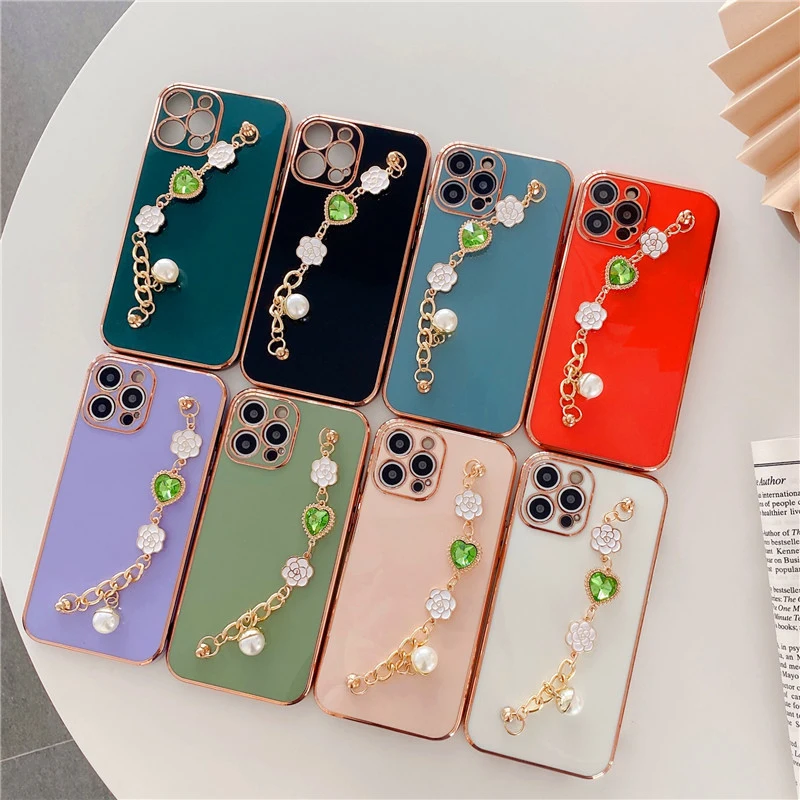  Luxury Plating Diamond Bracelet Chain Phone Case for