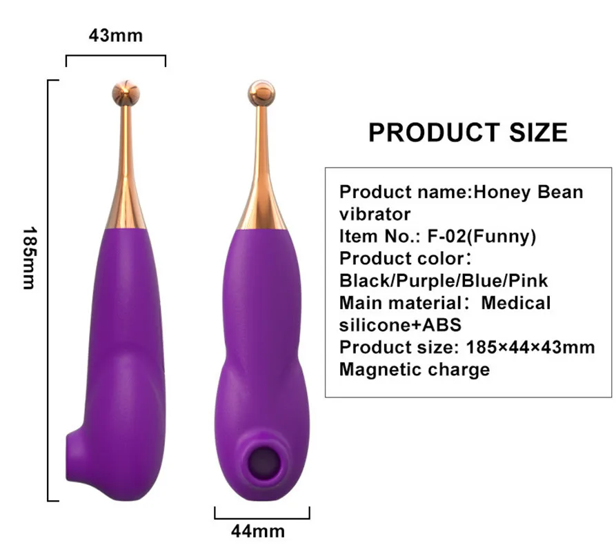 2 in 1 Double Headed Vibration Clitoris Sucker Massage Orgasm Pen Masturbator Sex Toys Nipple Sucking Vibrator for Woman