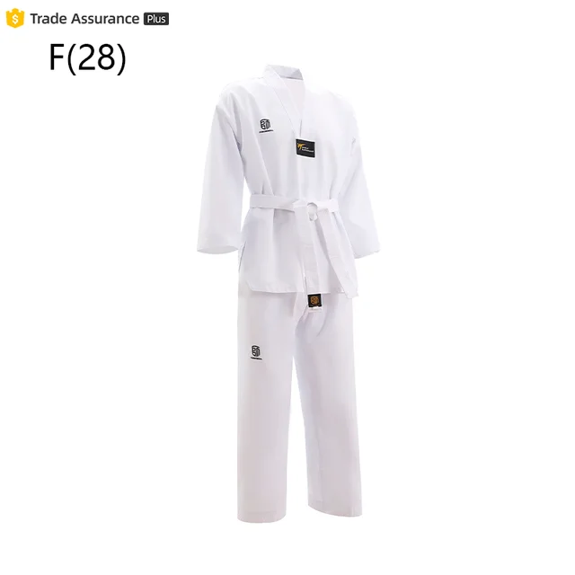 Traditional White Collar Taekwondo Dobok Training Uniform for Kids Youth Adults of All Levels