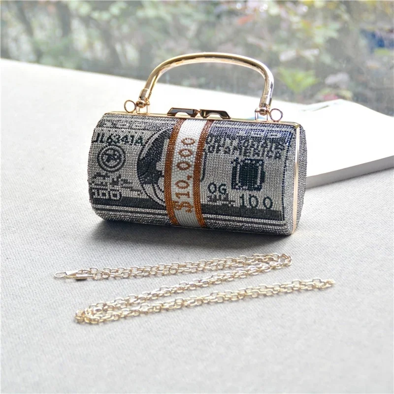 Dollar Shaped Novelty Clutch Glitter Rhinestone Evening Bag - Temu