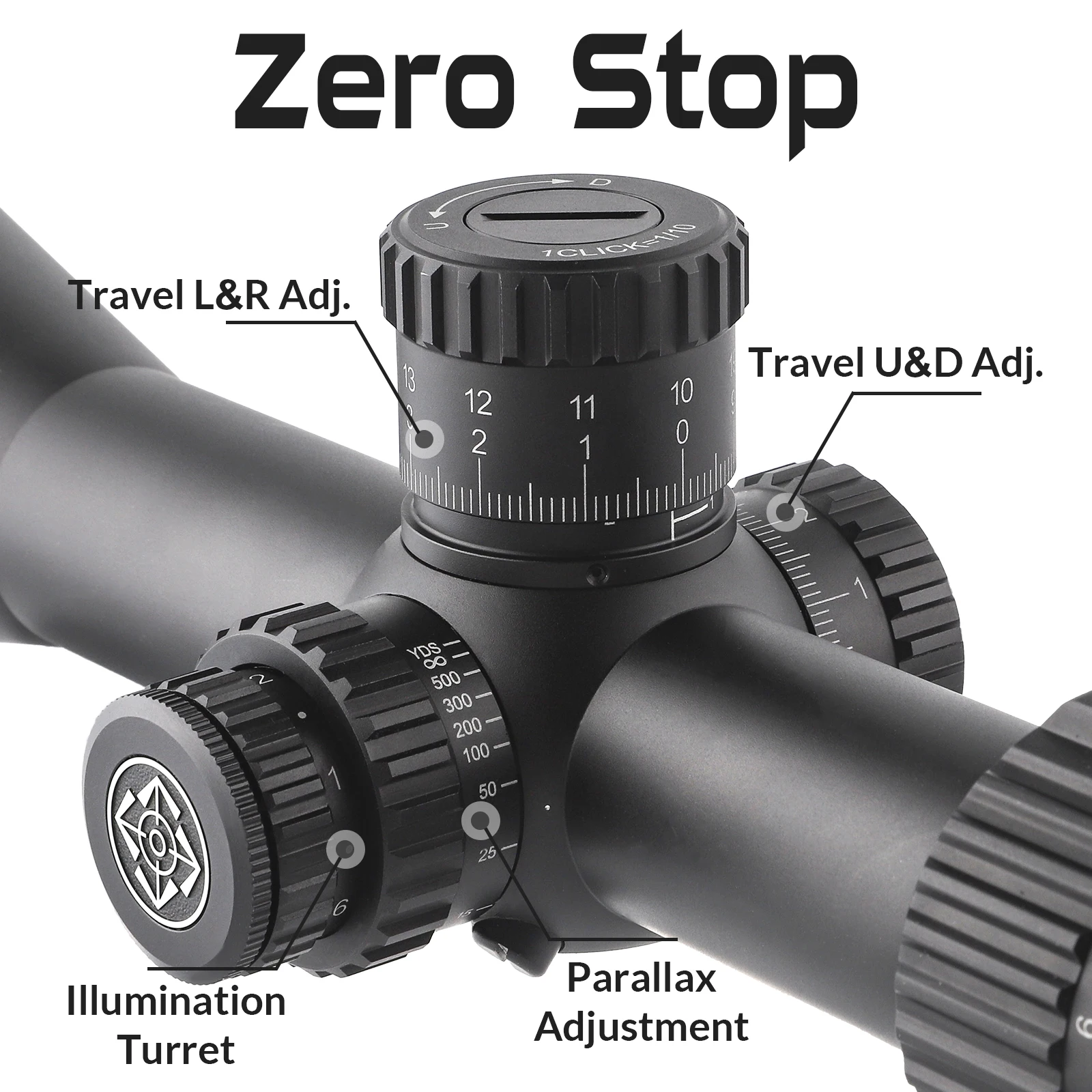 OEM 5-25X56 FFP Scope - HD Glass Lens, 34mm Tube, Zero Stop Turret