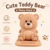 Soporte para teléfono con forma de oso de peluche marrón