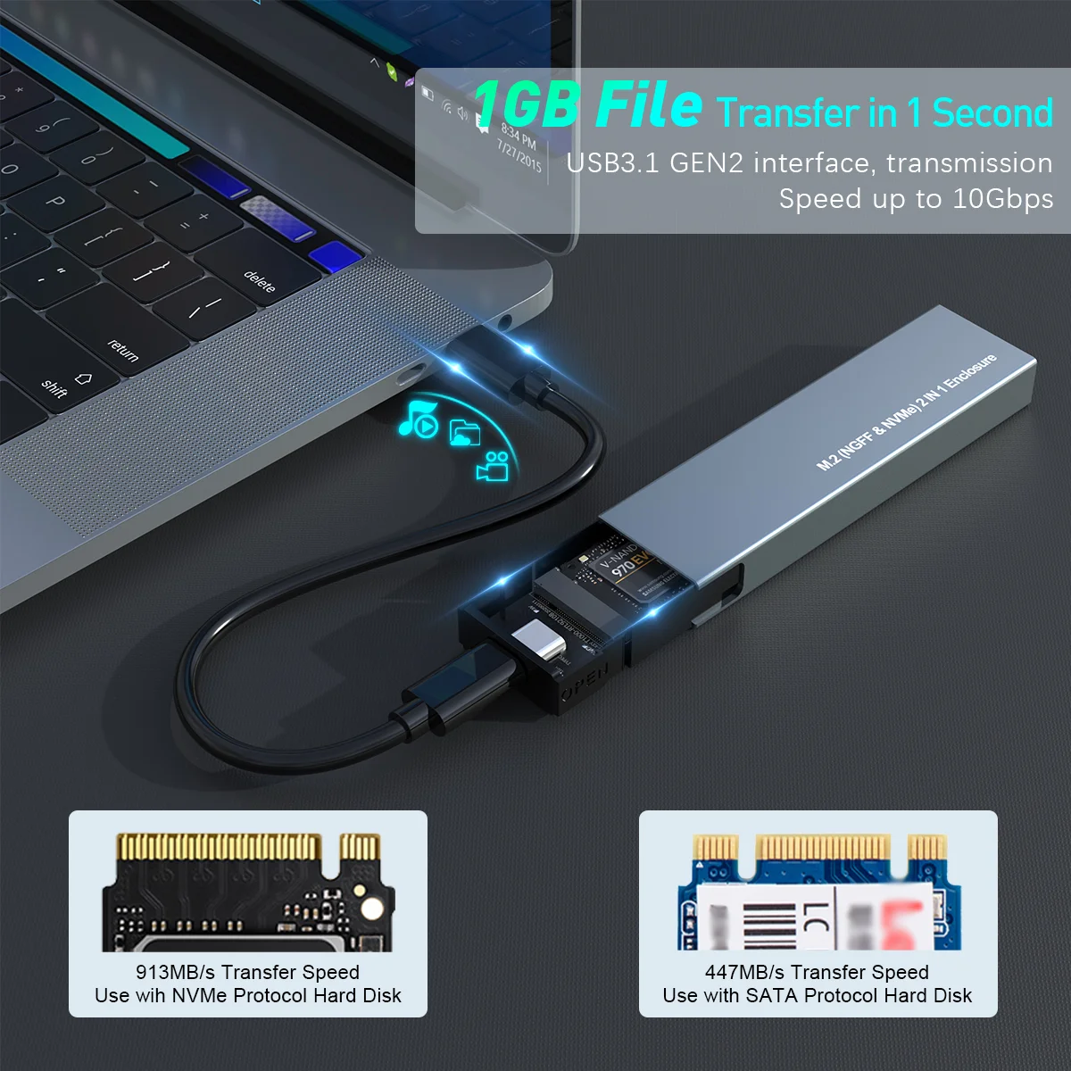 Welcome OEM Order, Factory Whole Selling 2 In 1 Ssd Enclosure Support Both Nvme Pcie And Sata Ngff B Key M Key B+m Key 30 42 60 80 External Hd Ssd Case Ssd For Mini Case - Buy Case For 20 And 40 Length M.2 Sata Ssd Drive Type C Case For Ssd m.2 Ssd Case Plastic Ssd Nmve Case popular 2 Ssd 2hdd Pc Case M-atx Pc Phone Casecase Esterno Ssd
