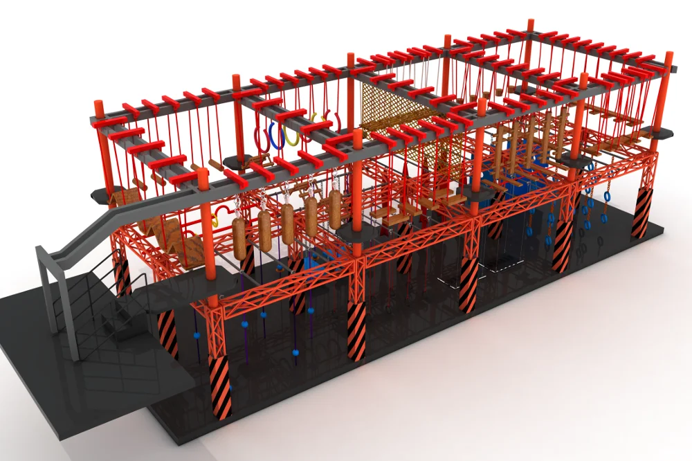 Obstacle Course Set Kid American Ninja Warrior Equipment Indoor Hindernisse Curso Ninja Warrior Mat Frame Key Wipeout