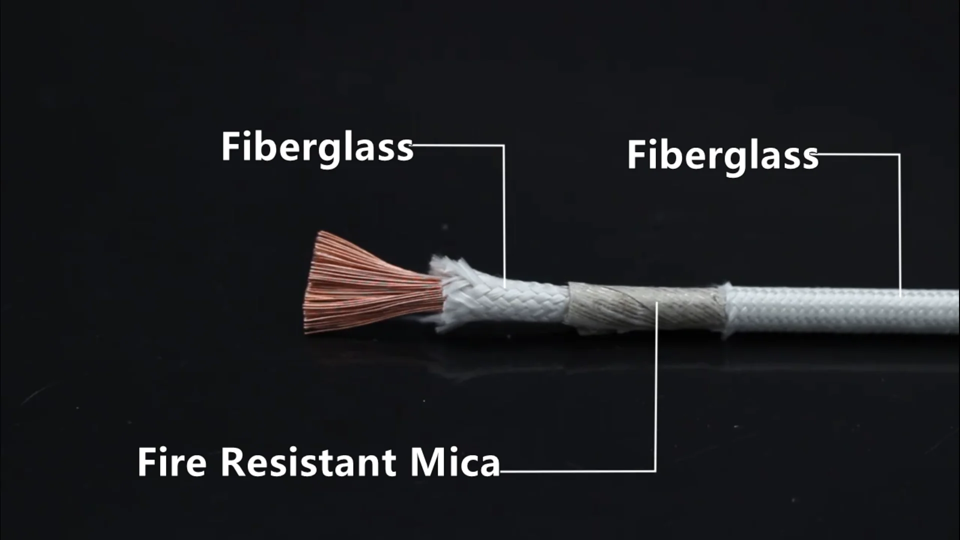 500c Pure Copper Wire High Temperature Cable Fiberglass Insulated