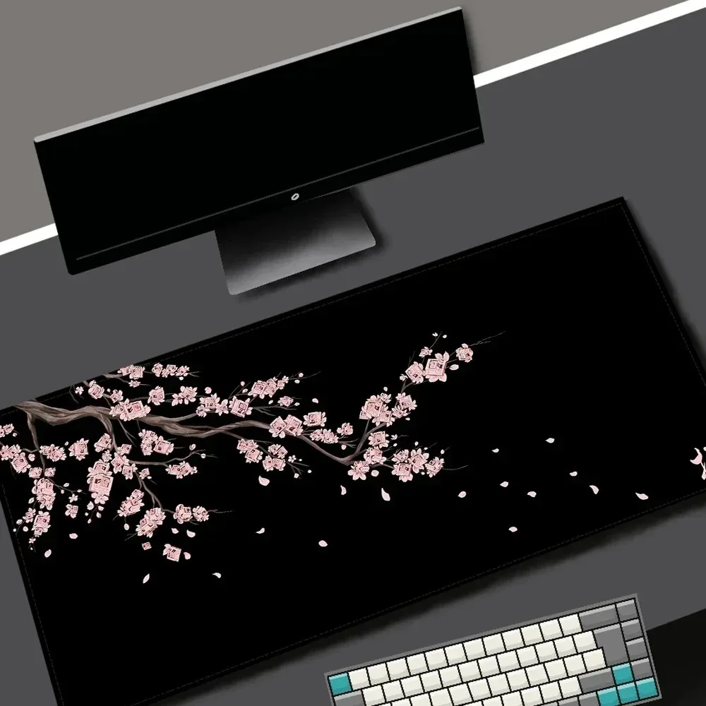 Black Sakura Gaming Mouse Pad Kawaii Purple Desk Mat Large Office Carpet Accessories Che aperçu 8
