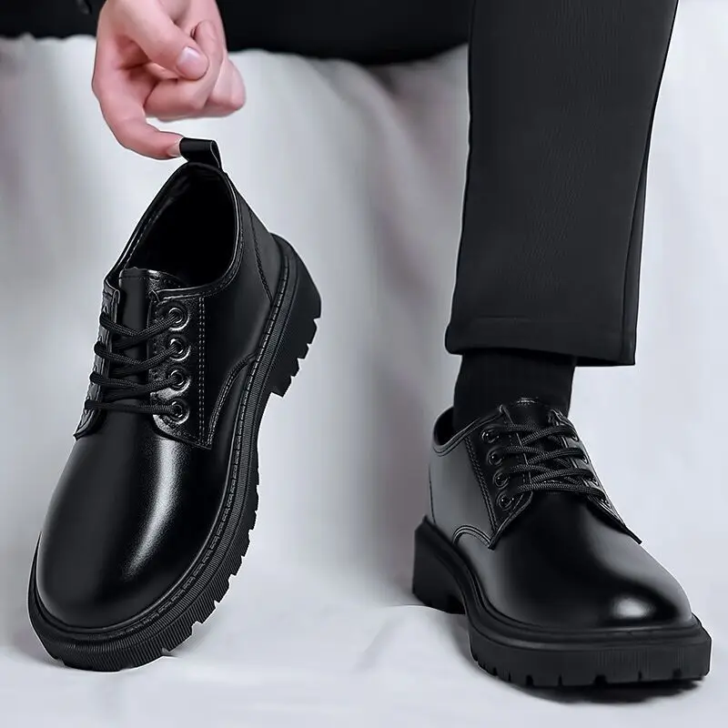 black non slip dress shoes Clement Design Men's Leather Anti-Slip Chef To protect your employees feet from spills Men's Versatile Thick Black Anti-Slip