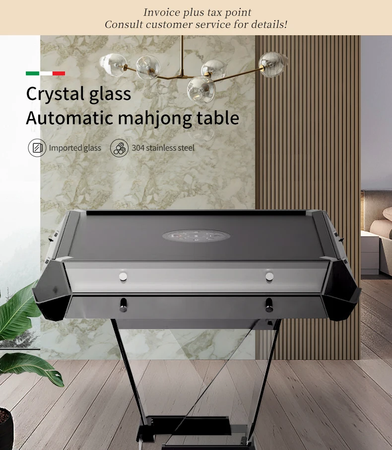 Glass Automaticmahjongtable Mahjong Table Best Selling Entertainment