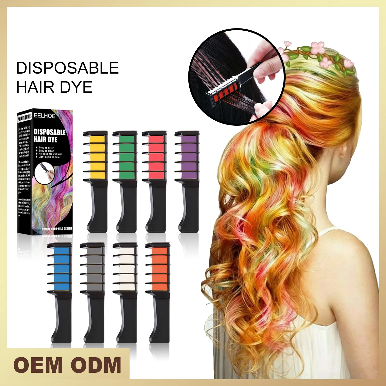 New Arrival 8 Colors Disposable Hair Dye Stick Mini Comb Hair Dye Chalk  Styling Dyeing Fast Lasting Tool - Buy Chalk Comb Temporary Hair Color Dye  Washable Hair Chalk For Birthday Party