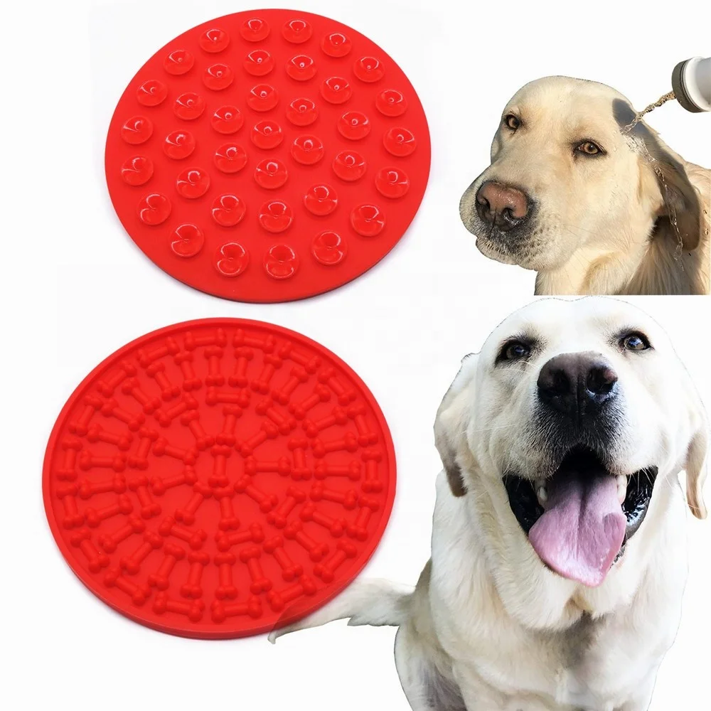 Silicone Dog Bath Peanut Butter Slow Feeder Treat Feeding Plate