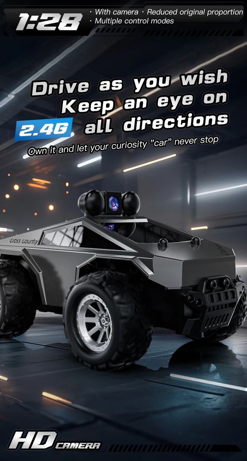 New Arrival HOSHI KF29 RC Car 1/28 Scale Mini Cyber Truck Toy Small Car with FPV Camera Remote Control Car Toys for Boys