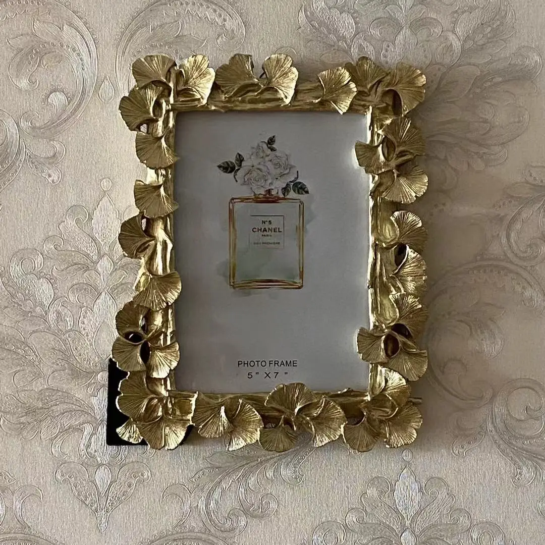 Высокоэффективная креативная Золотая фоторамка для дома, декоративная настольная фоторамка
