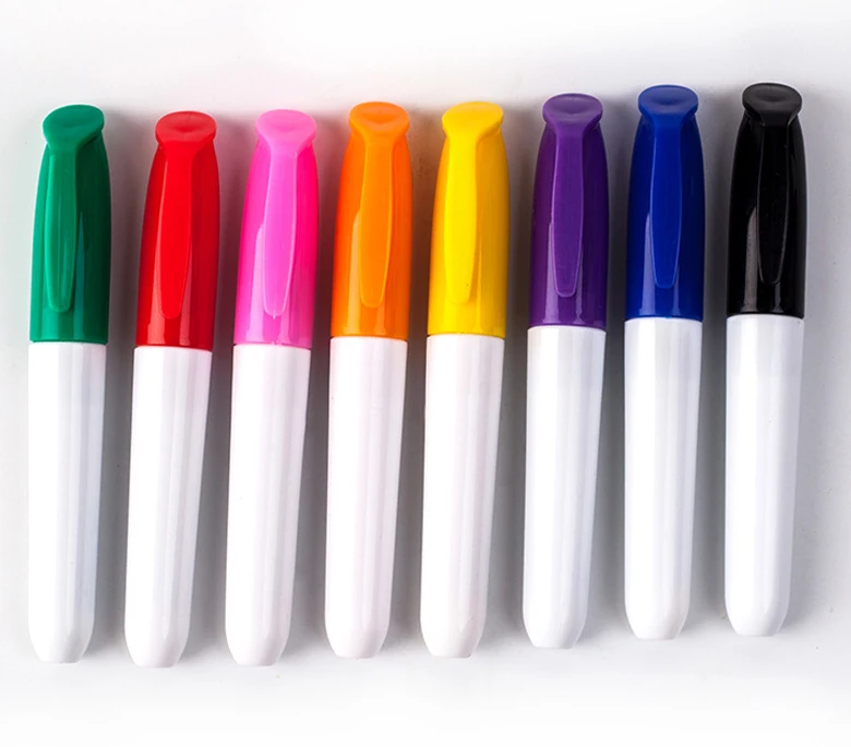 Специальный милый дизайн с портативным зажимом для ручки рекламный сухой стираемый мини маркер для белой доски