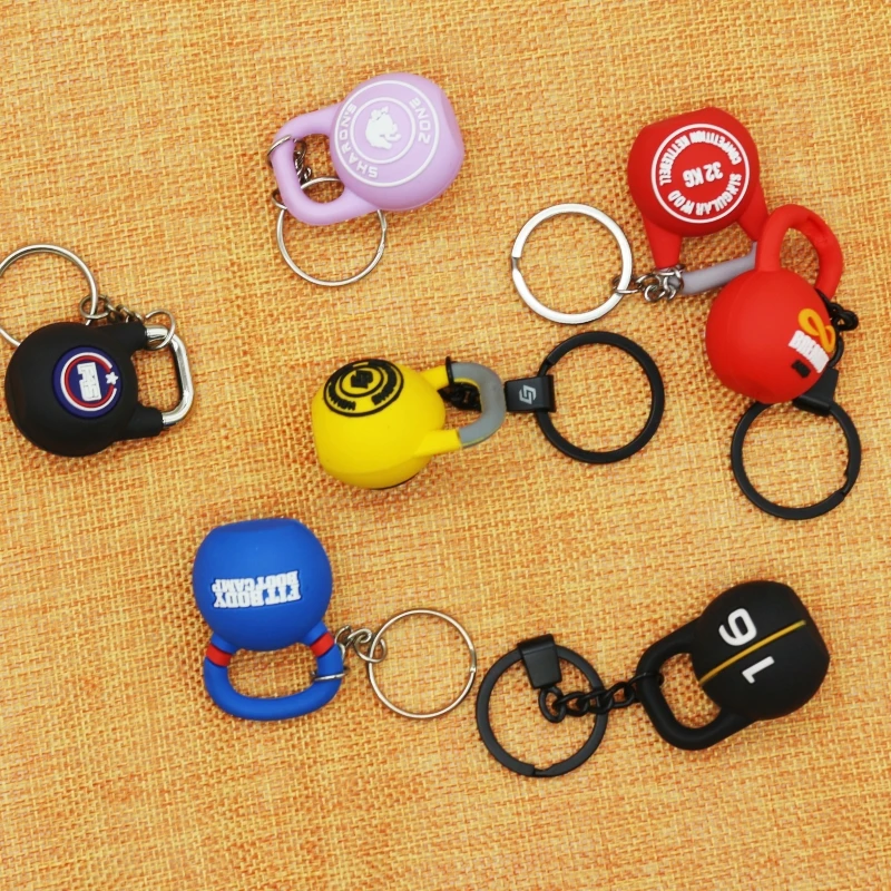 Wsnbwye  Designer Custom Logo Keychain Kettlebell 24kg Puffy Kettlebell Key Ring Key Chain Keychain