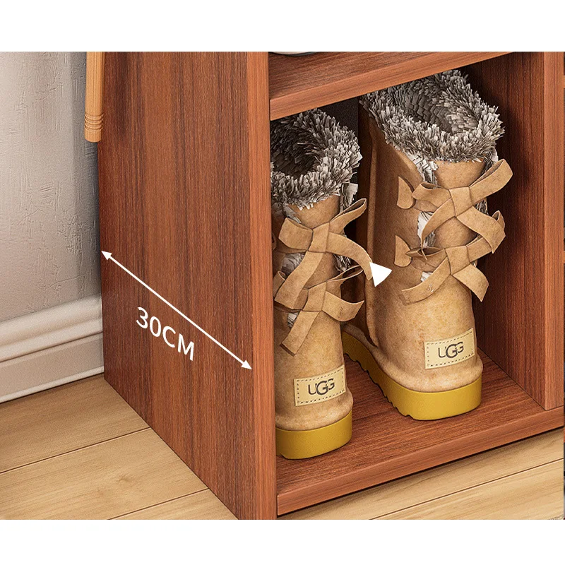 JINXIU Estante de almacenamiento para zapatos de madera MDF sólido estante  para zapatos con un reposapiés/estantes de almacenamiento de zapatos