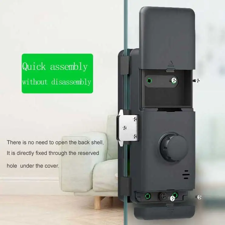Smart Digital Wifi Biometric Fingerprint Aluminum Electric Bottom Tuya Door Lock for Wood Door Frameless Push Sliding Glass Lock