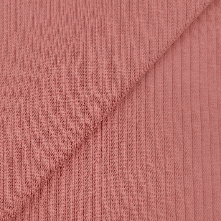 Soft Ribbed Stretchy Fabric Cotton Material, New Style Knit Cotton 5*2 Rib Fabric for Clothes/ factory