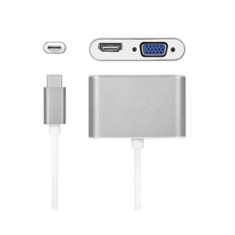 4  2 in 1 USB C 3.1 HDMI VGA Adapter TYPE C Type-c to HDMI 4K VGA UHD Converter Adapter For Macbook Samaung  Huawei Google