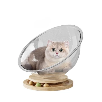 Pet Toy Acrylic Ice Nest Transparent Hemispherical Cat Nest Semi-Enclosed Space Capsule Cat Bed Cat Toy