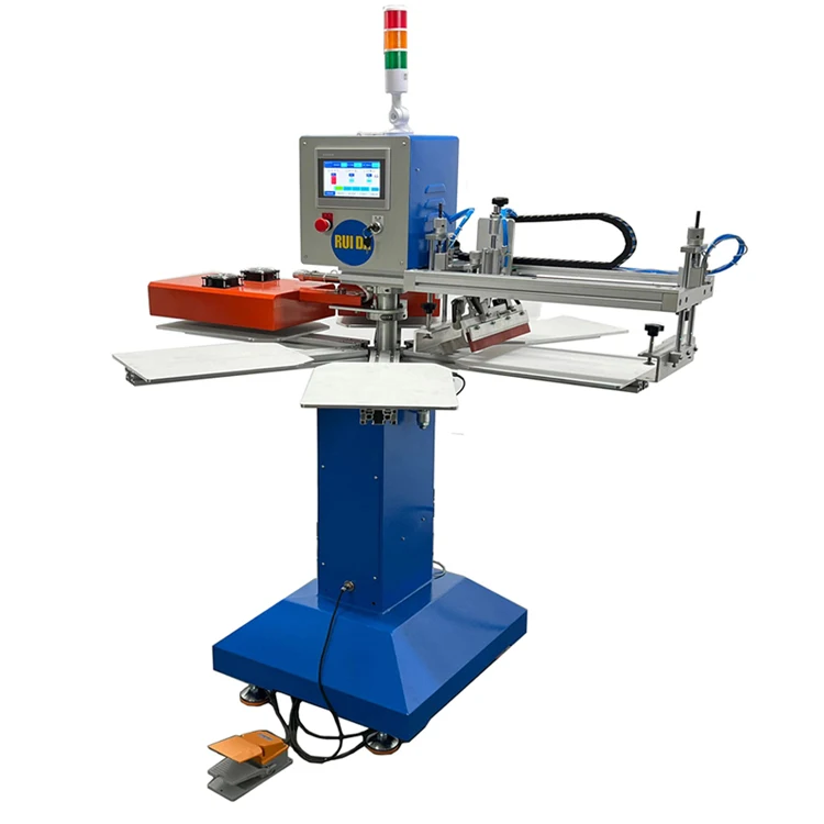1 Color Automatic Carousel Silk Screen Printing Machine for T Shirts  Cloths Textil Garment