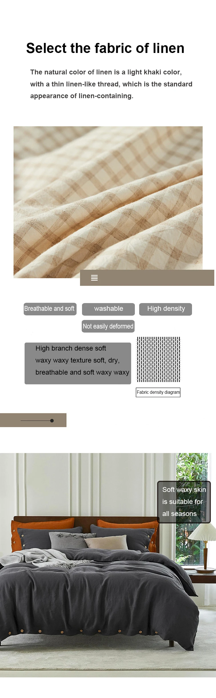 High quality Light luxury 4-piece linen bed set Bedding set Linen set wholesale linen sheets manufacture