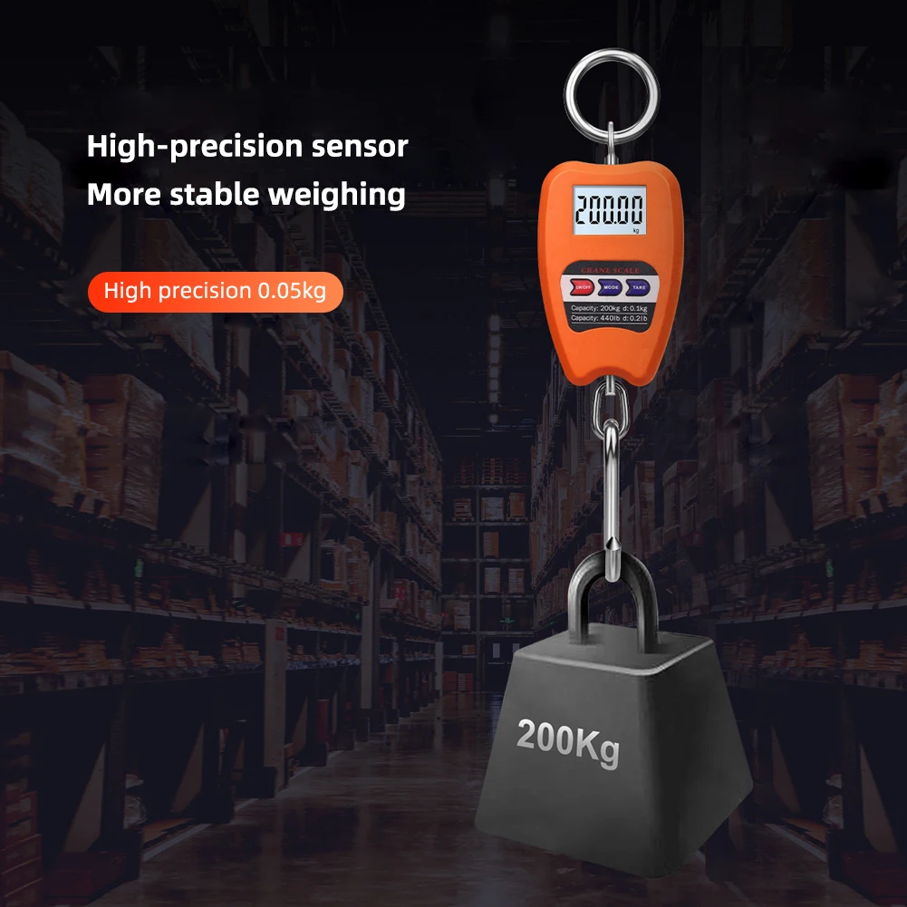 Échelle Suspendue électronique Portable 1000kg/2200lb, Affichage LED Haute Precision Construction En Acier Robuste Crochet Pour Grue Industrielle 98586149