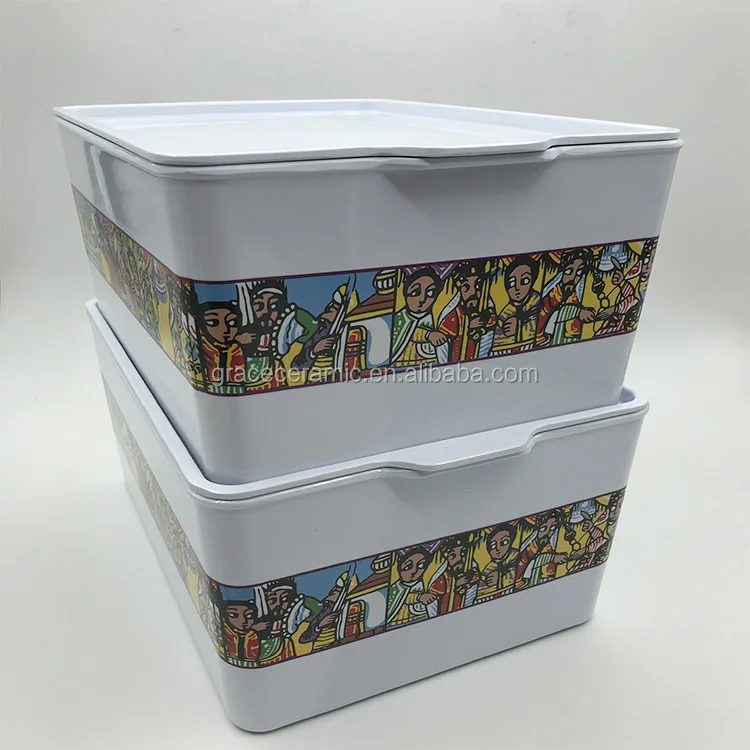 Popular Ethiopian Coffee Set Rekebot Saba Plastic Melamine Coffee Box Tray for Ceremony