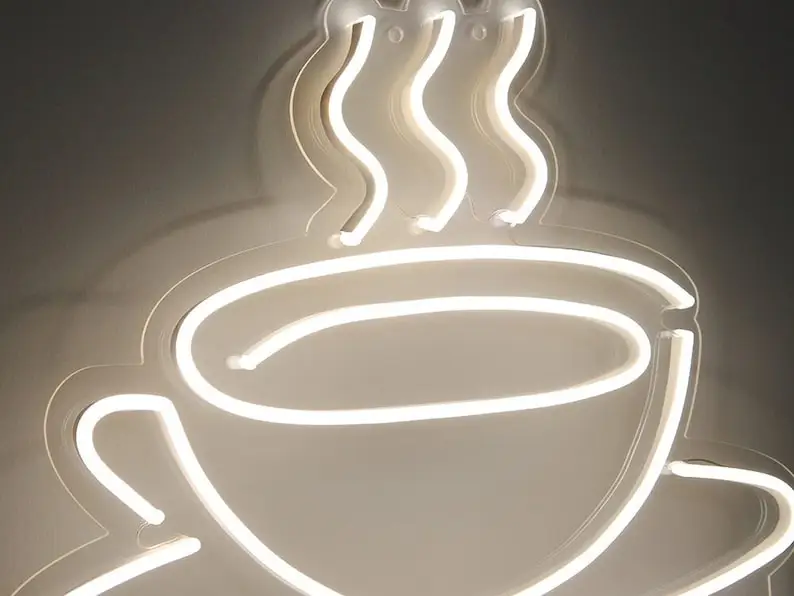 product kitchen decor coffee sign custom neon shop cafe bar home room wall decor club store restaurant cup signage-3
