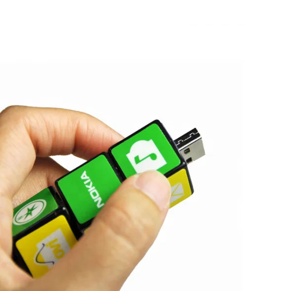 PVC Plastic Rubiks Cube Shape Memory Usb Flash Drive 16GB 32GB
