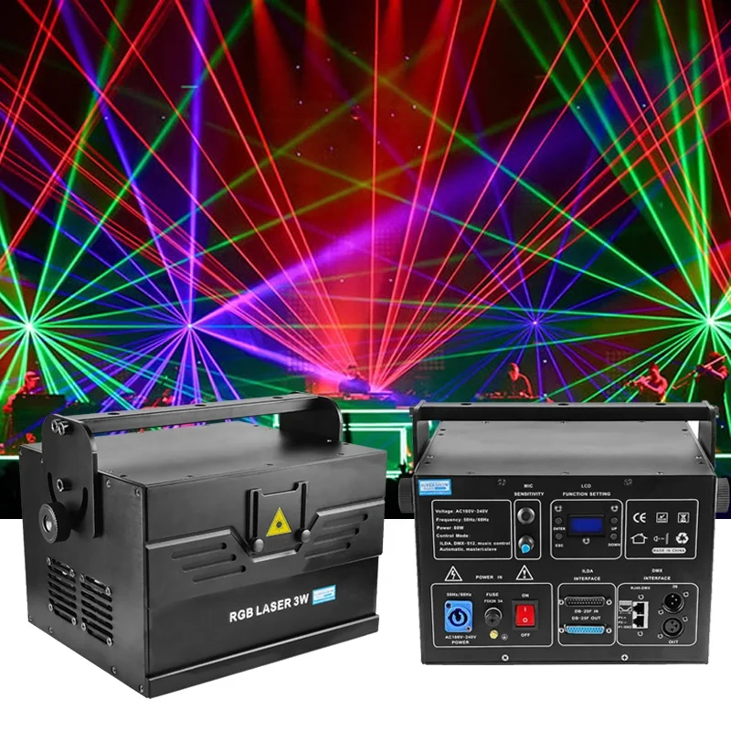 レーザープロジェクターILDAアニメーション書き込み3W5Wアニメーション