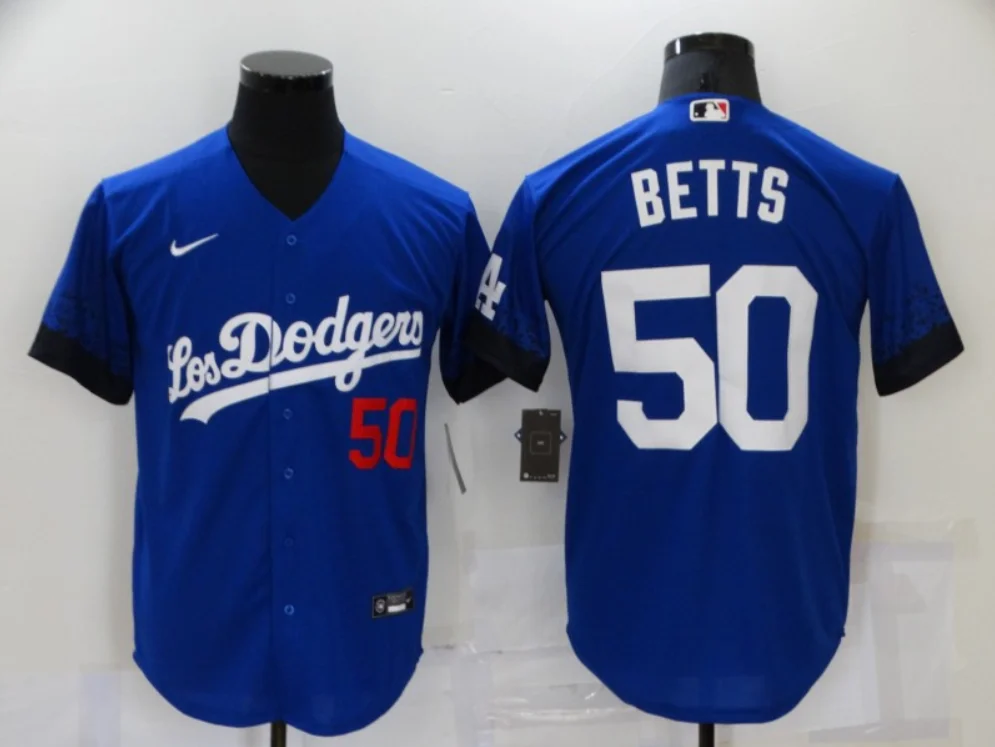 Mookie Betts #50 Blue Los Angeles Dodgers Jersey - SportsCare