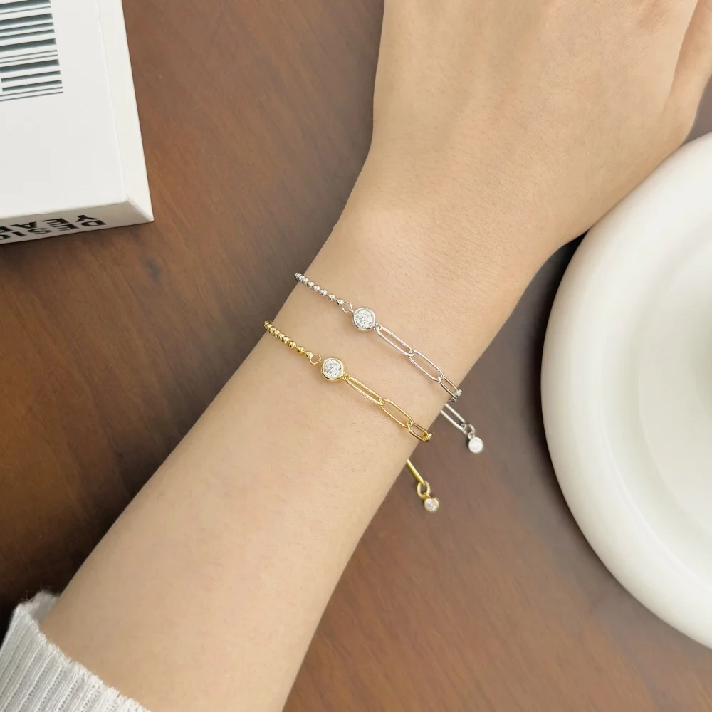 KAKODIY new mixed style jewelry 925 sterling silver bead chain ring 5A zirconia pendant adjustable bracelet detail 2