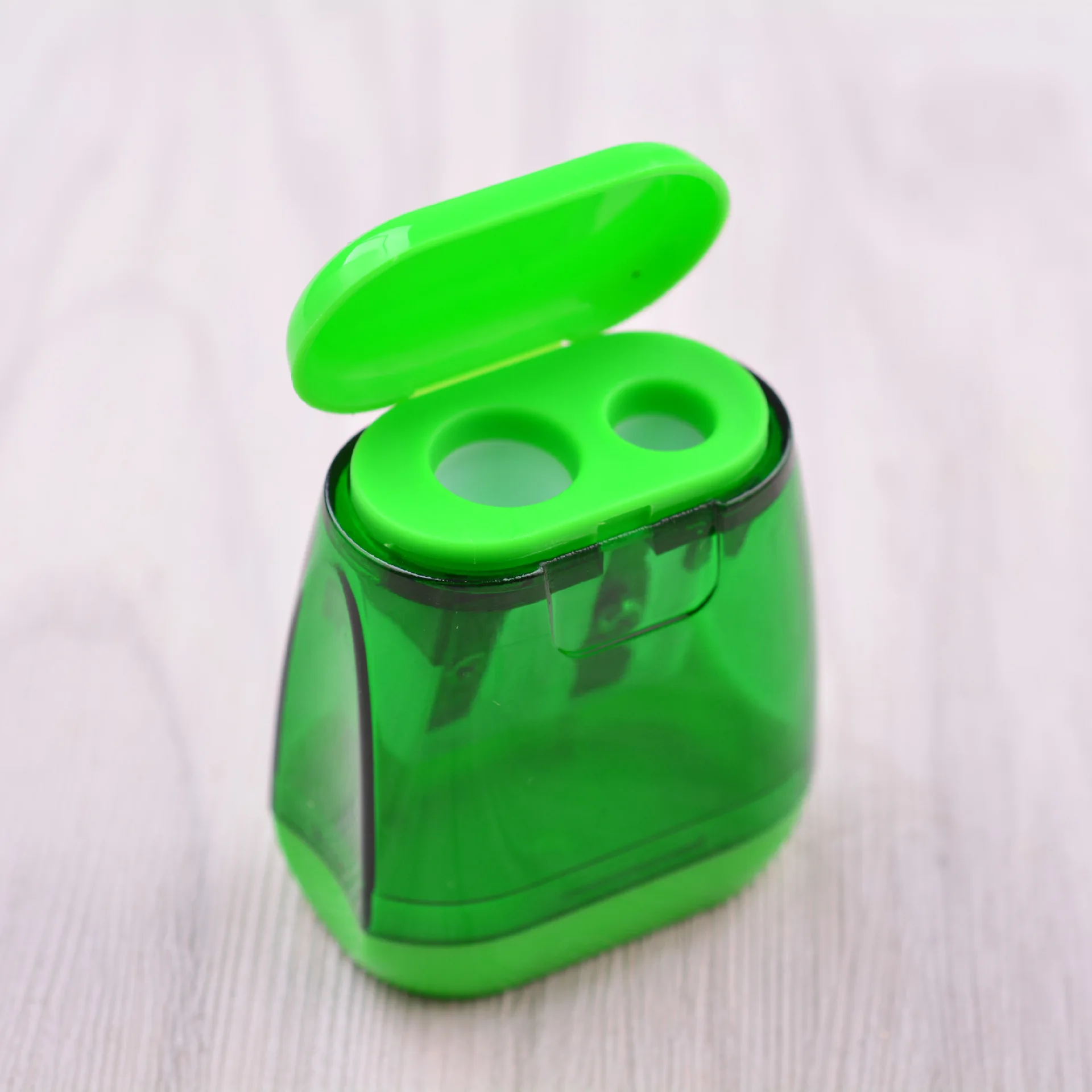 Creative office stationery custom logo two holes plastic pencil sharpener