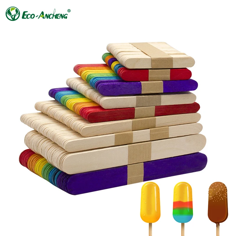 wooden printed popsicle sticks ice cream