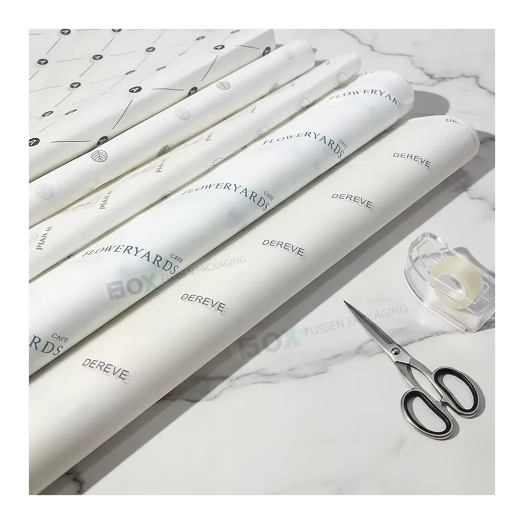 Gift Wrap Greaseproof Coated Roll Tissue Paper in Purple White for Wrapping Clothes