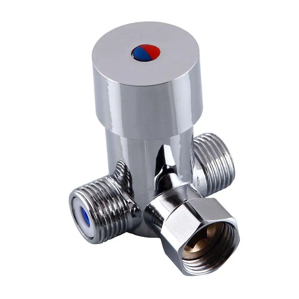 Water Mixing Valve G1/2 Hot Cold Water Mixing Valve Brass Thermostatic Mixing Valve for Automatic Faucet