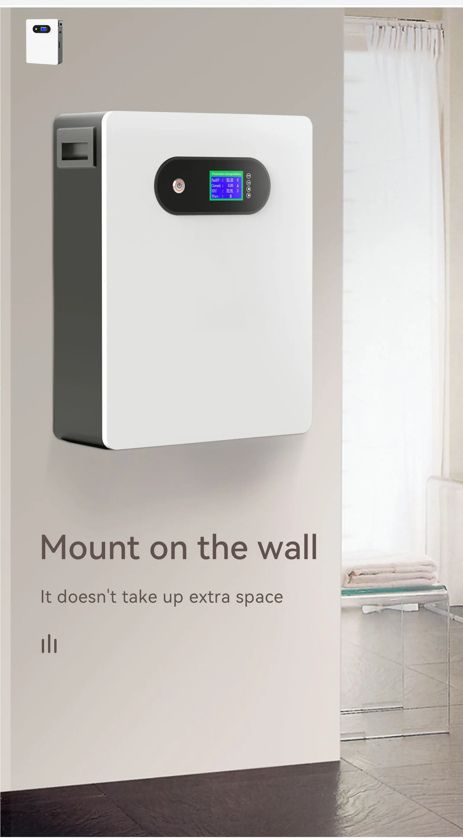 5kw 48v Builtin Smart Bms Wall Mounted Home Install Residential Energy