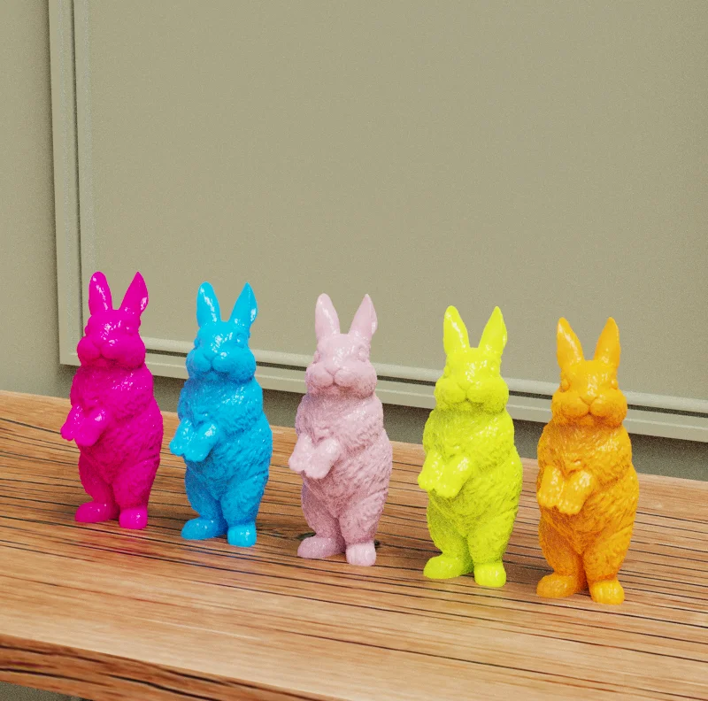 product new arrival colorful easter decorations bunny figurines decor for home office resin bunny statues easter rabbit decoration-5
