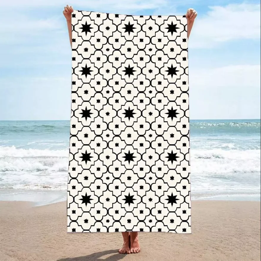 New Design Customization 100% Cotton Printing Terry Soft Bath Beach Towels for SPA