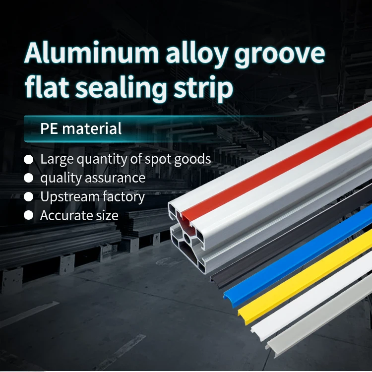 Aluminum Profile groove Flat Sealing Strip 20/30/40 Aluminum Profile PVC Decorative Strip groove Soft Rubber Strip supplier