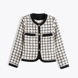Wholesale Manufacturers Customized Women's  Winter Blazer Elegant Fashion Winter Casual Jacket Tweed Coat
