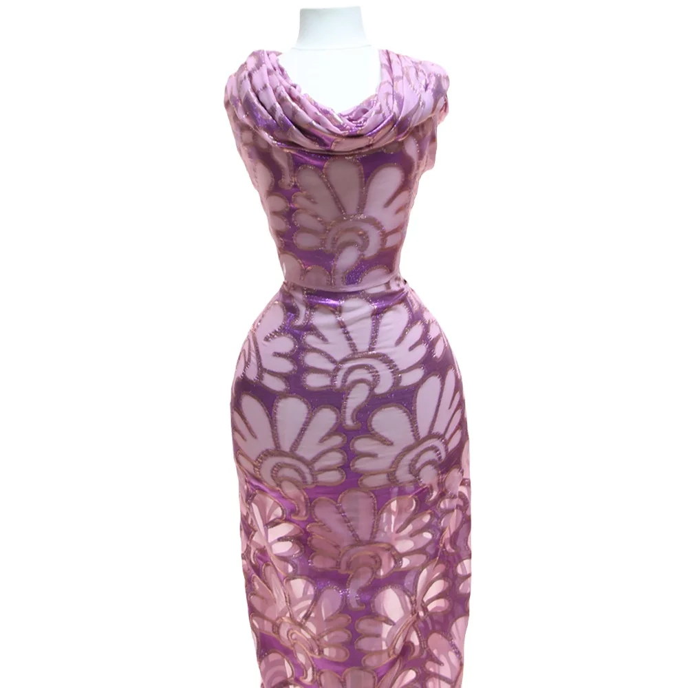 FAREASTEX Plain Color Silk Garbasaar Silk Jacquard With Metallic for Somali Wedding Somali Party Dress