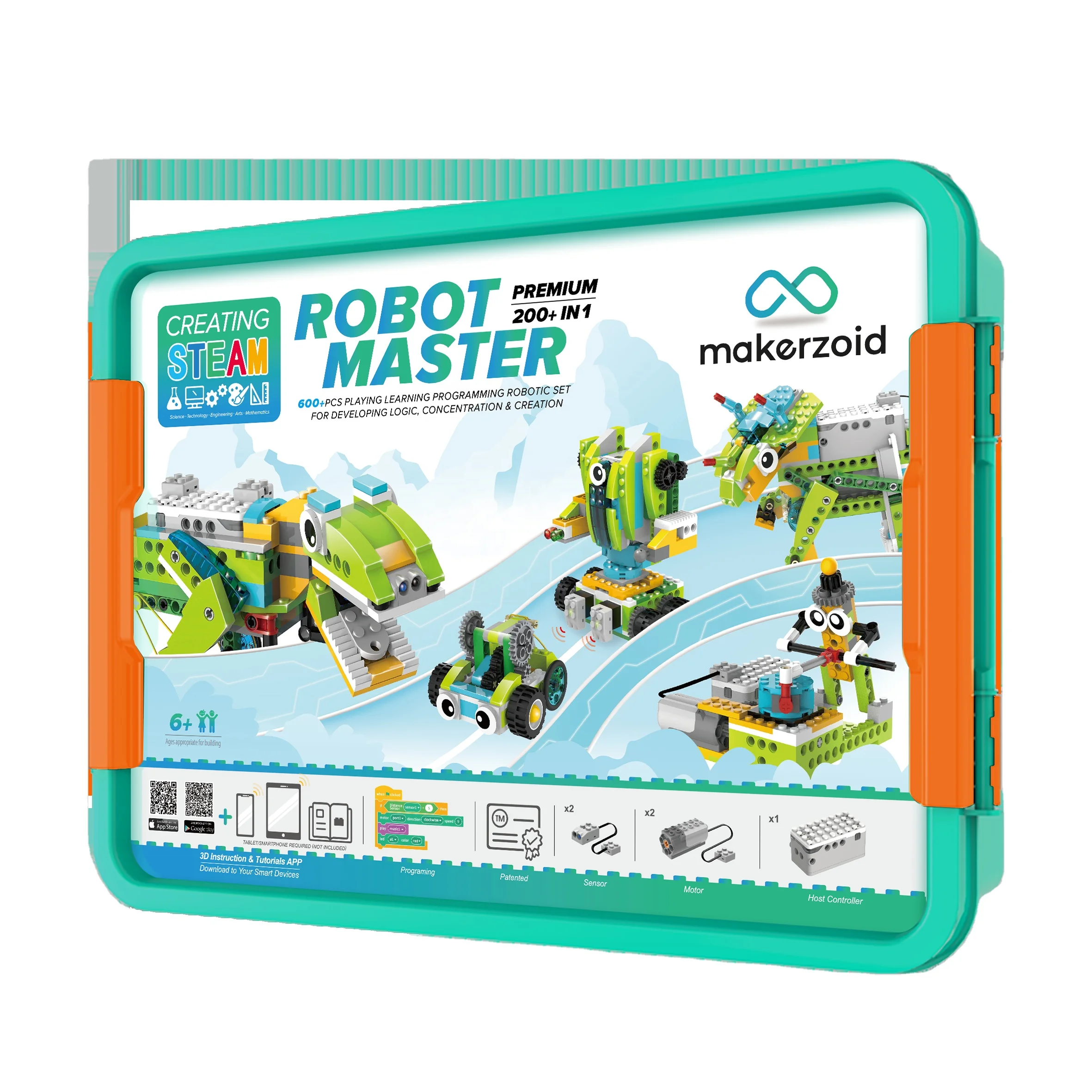 Makerzoid Premium Educational Coding Robot Master 47 Course Toys Set for  Kids 8+ Years Old Light Function